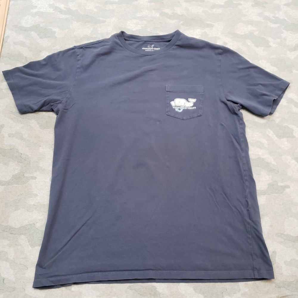 Vineyard Vines Shirt Mens Medium Blue‎ Pockets Short Sleeve